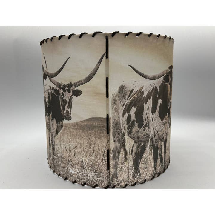 Red Dirt Ranch Clothing Company - Wholesale Lamp Shade - Lampshade Longhorn Trio 14-inch Large Tall2
