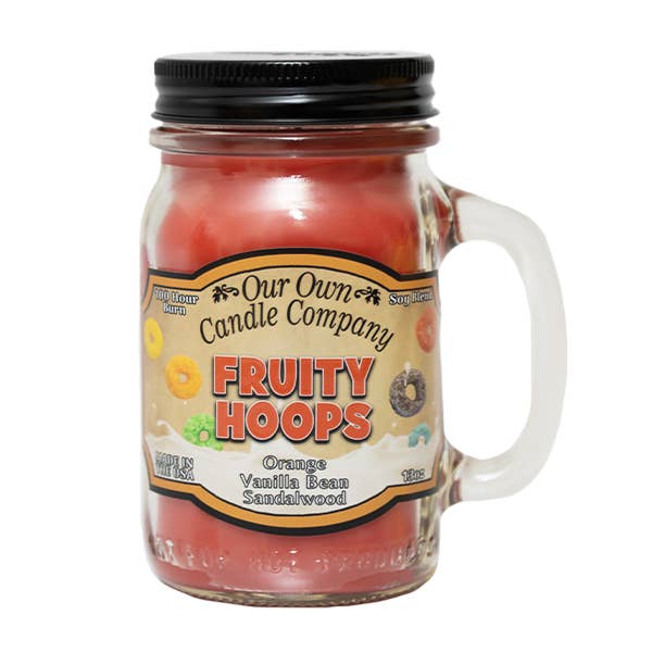 Fruity Hoops 13 Ounce Mason Jar Candle for wholesale by Our Own Candle Company