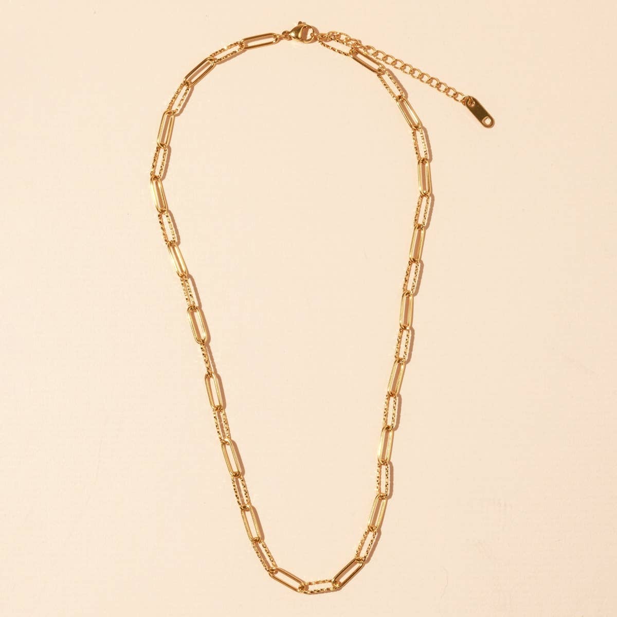 Wholesale Chain Linked 18K Gold Dip Stainless Steel Necklace for