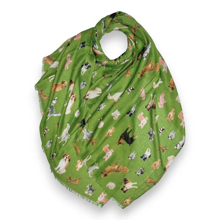 Dog Print with Mix Breeds Scarf for wholesale by Lili Scarves (US Duty Free)