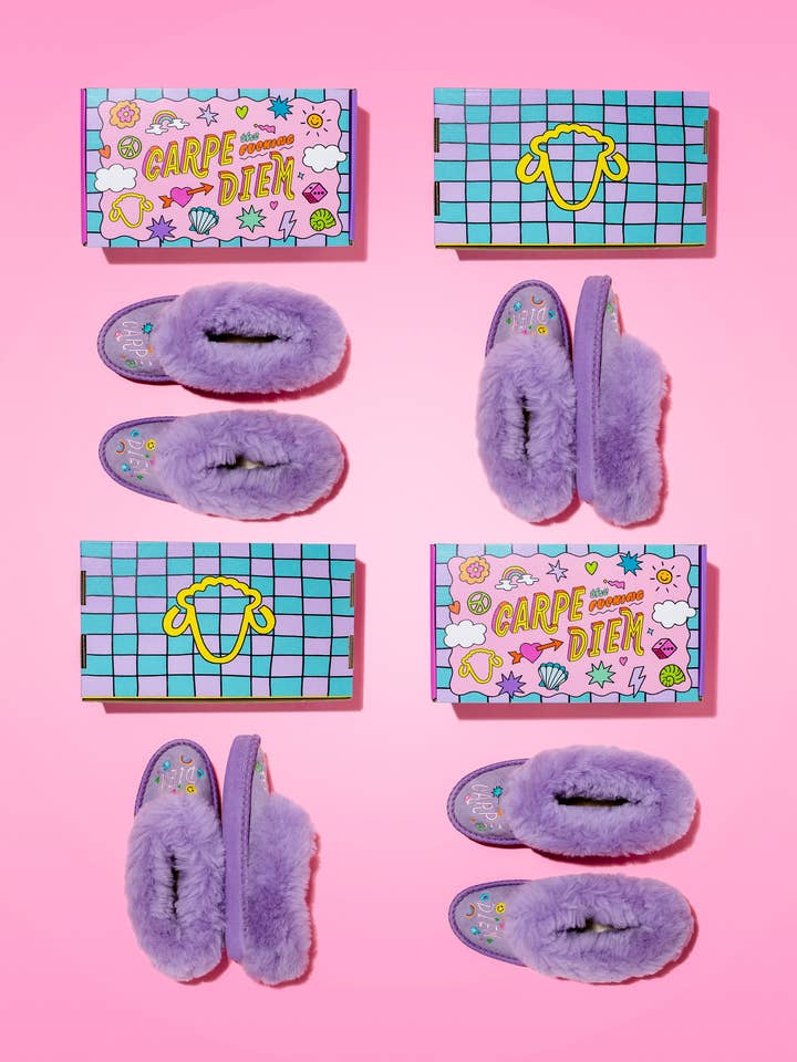 Sheepers SP .Z O.O. - Wholesale Slippers - Women's - Carpe Diem Embroidered Lilac Slippers By Sheepers4