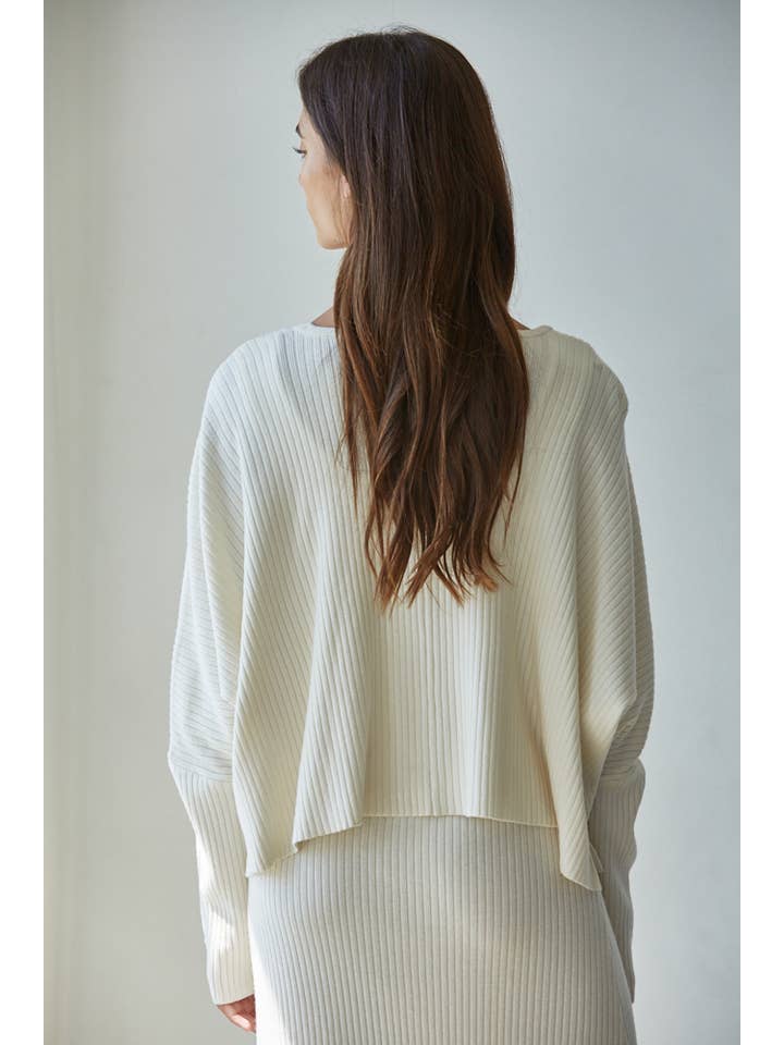 By Together - Wholesale Knit Sweater - Women's - W2288T | Knit Sweater Ribbed Round Neck Long Sleeve Top6