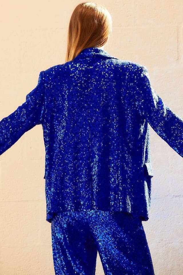 Main Strip - Wholesale Blazer - Women's - Sequin Power Suit Set – Sparkle Outfit Ready to Ship Party 6