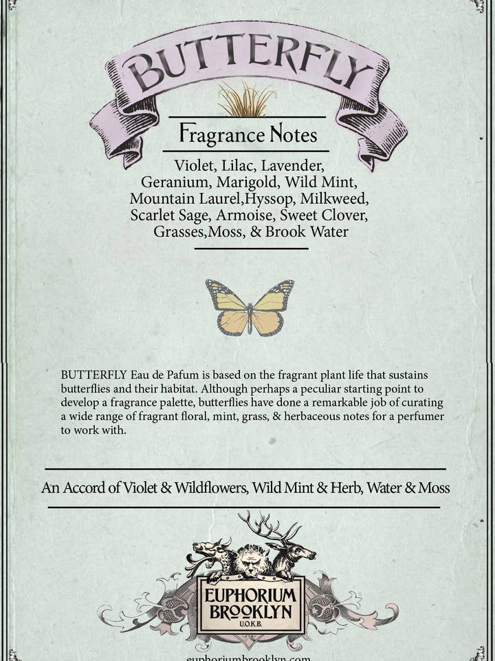 BUTTERFLY Notecard & 2ML Sprayer Set for wholesale by Euphorium Brooklyn