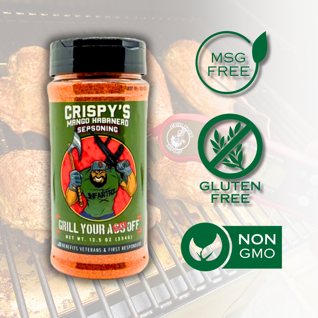 Grill Your Ass Off - Spices, Rubs, Seasonings, Sauces, Jerky – wholesale Torkad kryddblandning – Crispy’s Mango Habanero Seasoning™ – En djärv blandning av söt mango och stark habanero2