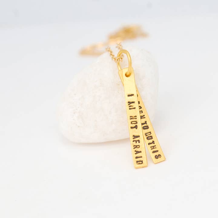 Chocolate and Steel – wholesale Pendant/charm necklace – Joan of Arc Quote Necklace4