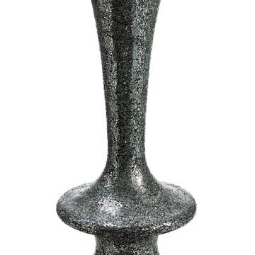 18"Dx40"H Mirror Mosaic Vase Silver for wholesale by Silk Flower Depot