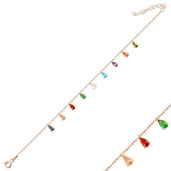 Farverige Drop Stone vedhæng armbånd for engroshandel hos Valubia