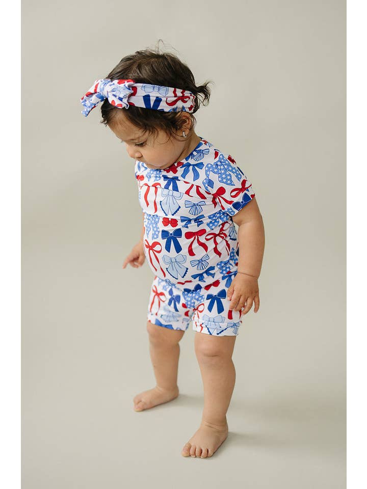 Lucky Panda Kids - Wholesale Top & Short Set - Kids - Bamboo Shorts Set | Red-White & Bows9