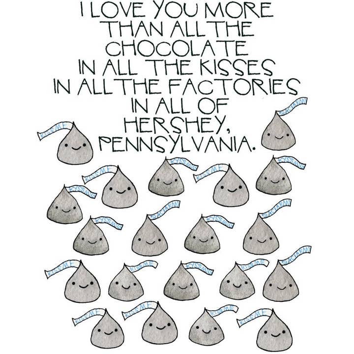 Hou meer van je dan kussen in Hershey PA gevouwen kaart voor wholesale door bishopart