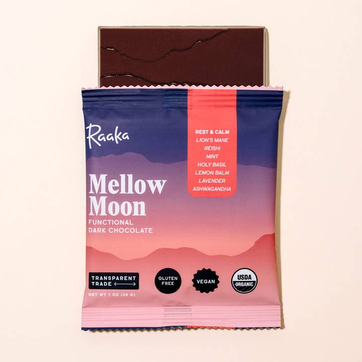 Raaka Chocolate - Wholesale Chocolate Bar - Mellow Moon Functional Dark Chocolate Bar