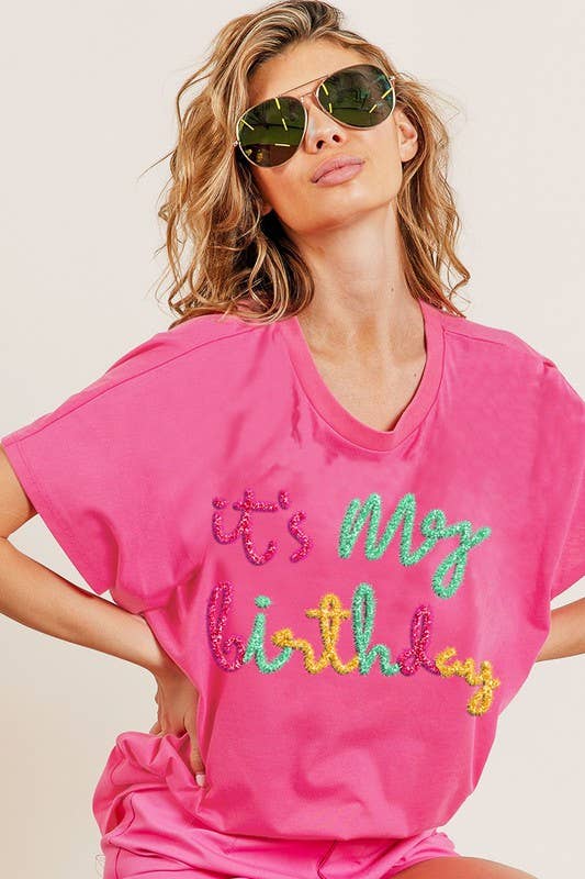 Vanilla Monkey - Wholesale Tunic - Women's - Metallic Letter Short Dolman Sleeve Top6