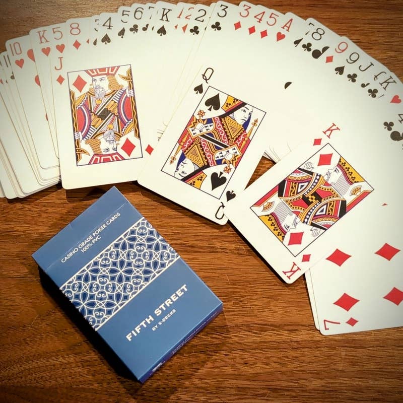X-Decks - Wholesale Card Game - Fifth Street (Blue), PVC Waterproof, Bridge Size, Poker Index Playing Card Deck1