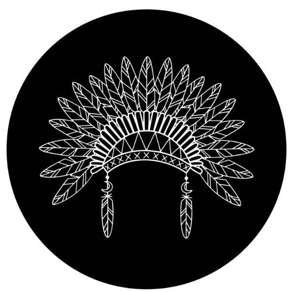 Beautiful Indian Headdress Any Color Spare Tire Cover for wholesale by Dirty Acres