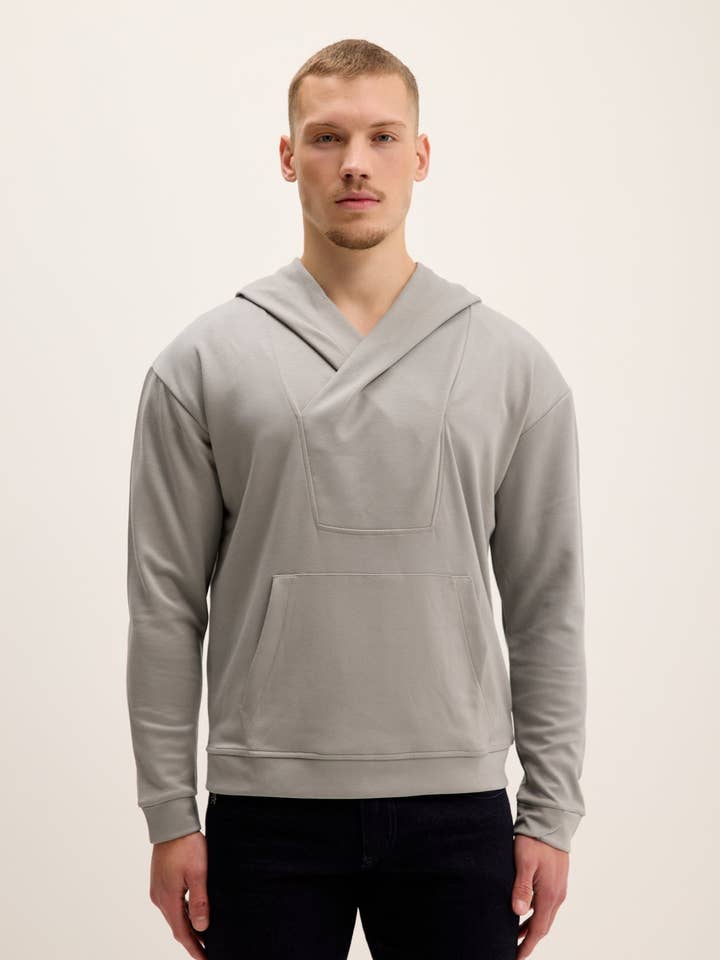 Weekend Hooded Sweater - Grey for wholesale by Ron Tomson