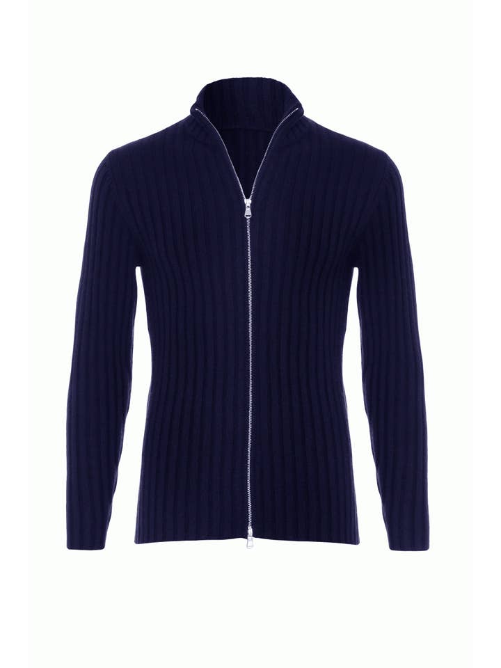 Lona Scott – wholesale Cardigan – Men's – Men's 100% Cashmere Ribbed Cardigan