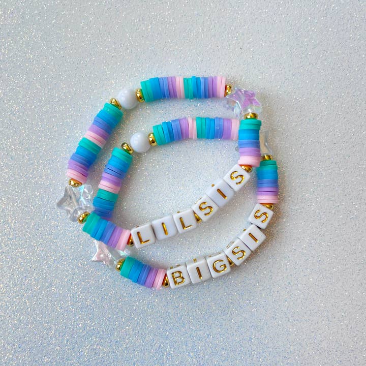 Spread the Love Today CO - Wholesale Beaded Bracelet - Kids - Big Sister and Little Sister Bracelet Set Rainbow Bracelet