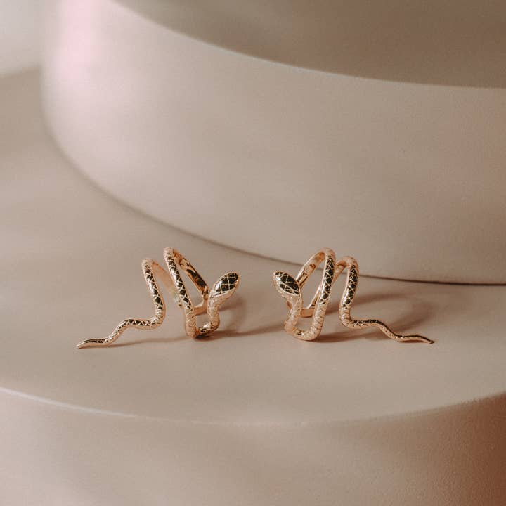 Spitfire Girl - Wholesale Cuff/Wrap Earrings - Serpent Coil Ear Cuffs