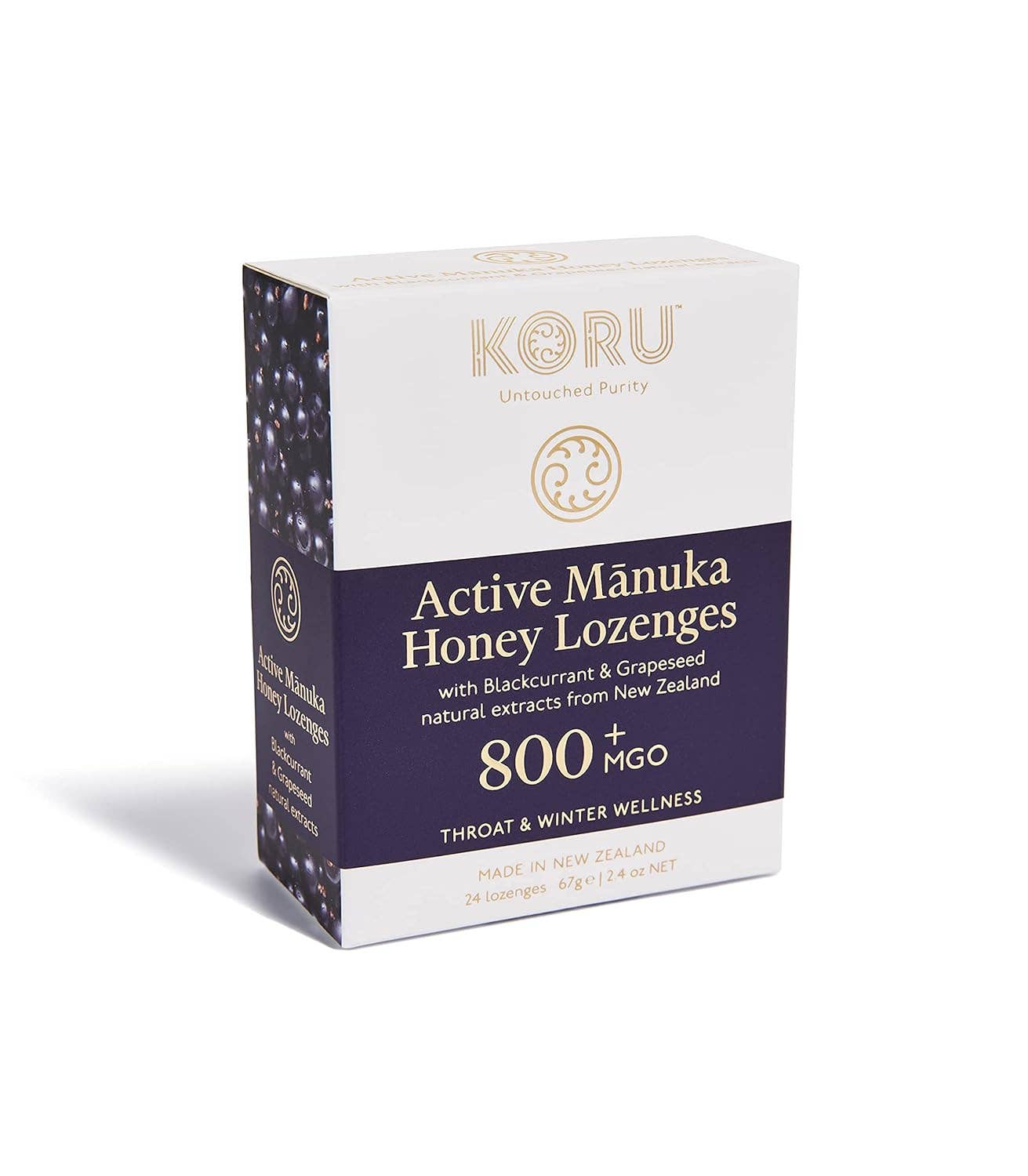 Koru – Großhandel Lutschtabletten/Hustenbonbons – KORU Manuka Honig Lutschpastillen mit Schwarze Johannisbeere & Traubenkernextrakten (MGO 800+)2