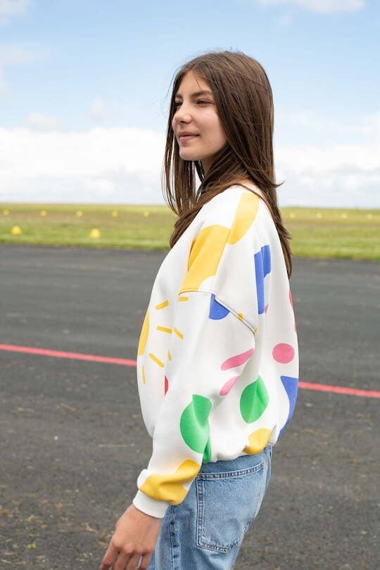 Ayuna - Wholesale Graphic Sweatshirt - Women's - Women's Oversized Cotton Sweatshirt Slightly Cropped - Miro1