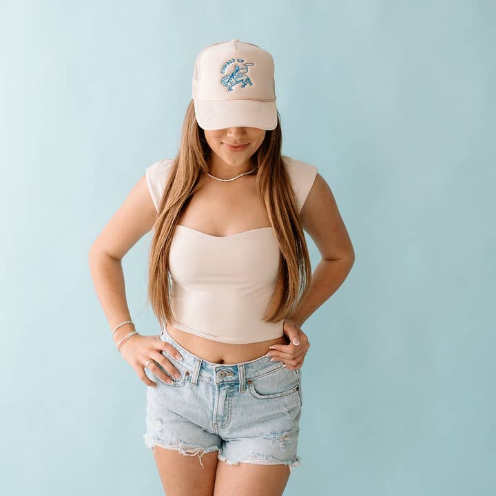 Worthy Hat Co. - Wholesale Trucker hat – Women’s - Cowboy Up Women's Polyester Trucker Hat2