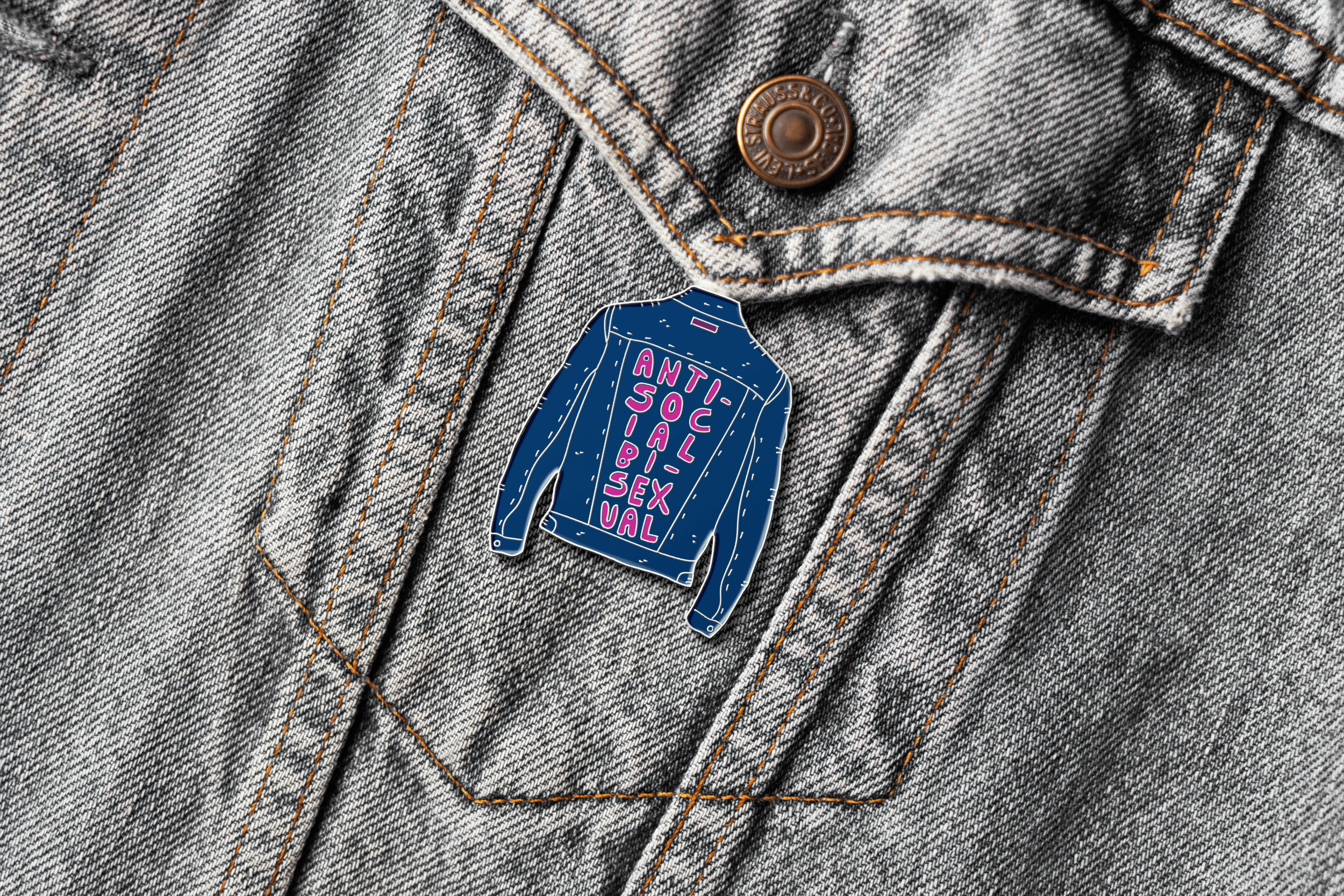 Neither Funny Nor Original - Wholesale Lapel Pin/Button - Anti-Social Bi-Sexual Pin1