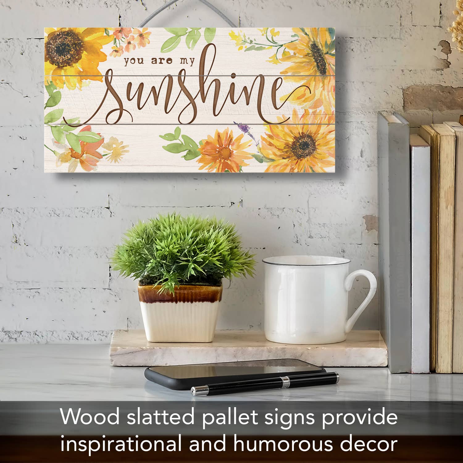 CounterArt/Highland Home/Thirstystone - Wholesale Sign - You Are My Sunshine Decorative Slatted Pallet Wood Sign5