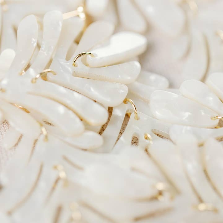 St Armands Designs of Sarasota - Wholesale Dangle Earrings - White Petite Palm Drops