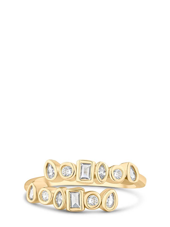 Mixed-Cut CZ Wrap Ring for wholesale by CZ by Kenneth Jay Lane