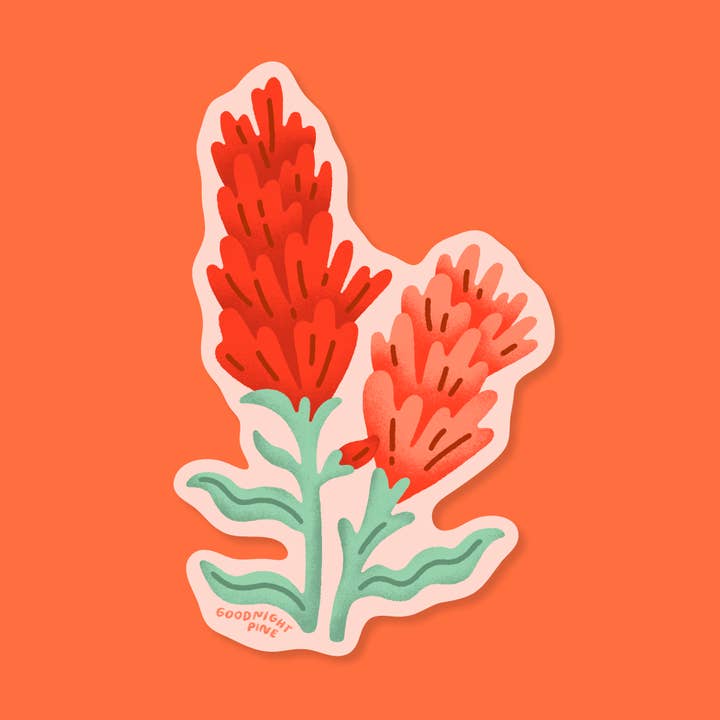 Paintbrush Wildflower Sticker for wholesale by Goodnight Pine