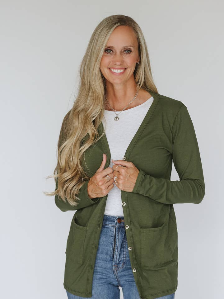 Cárdigan mujer Forest Green para venta al por mayor de Navy Fields