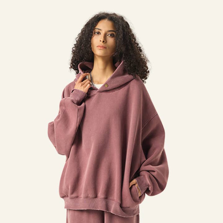 Women's 350 Heavyweight Washed Relaxed Hoodie for wholesale by particleactive