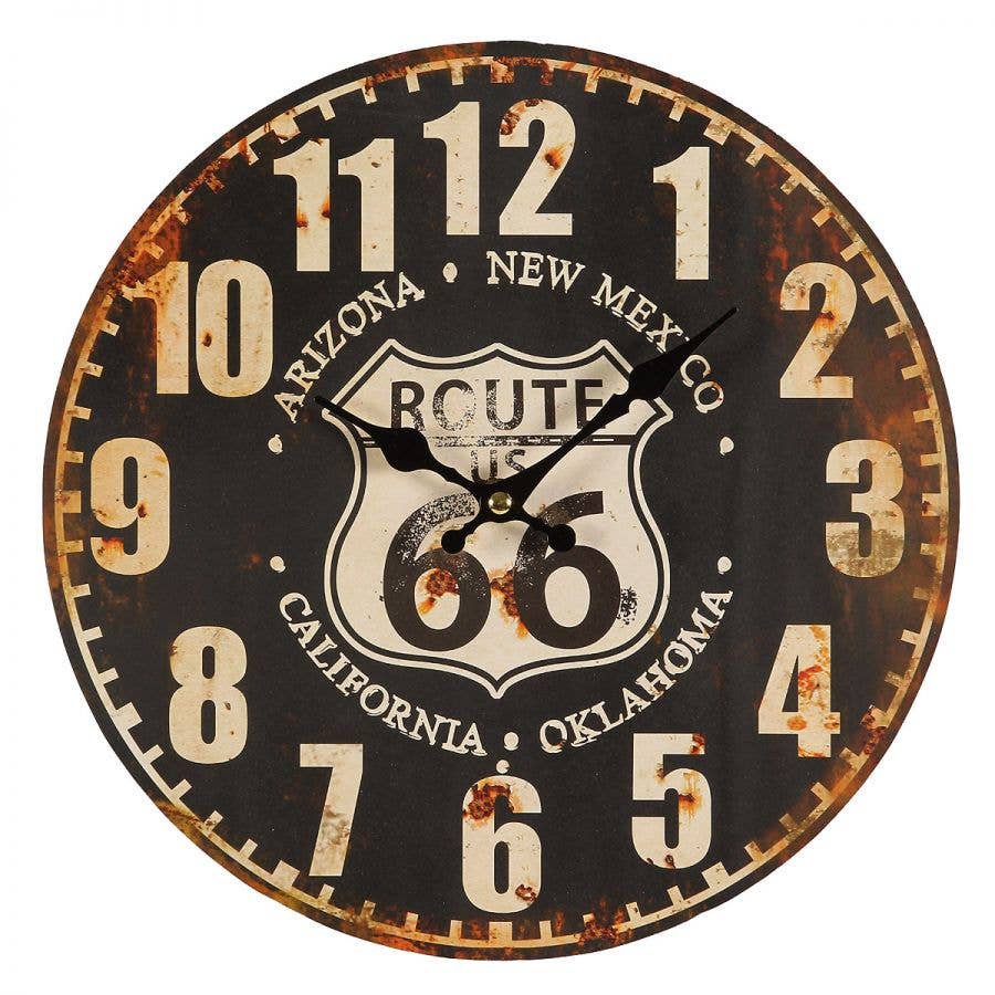 Ambiente Haus - Wholesale Wall Clock - Route 66 wall clock 28cm0