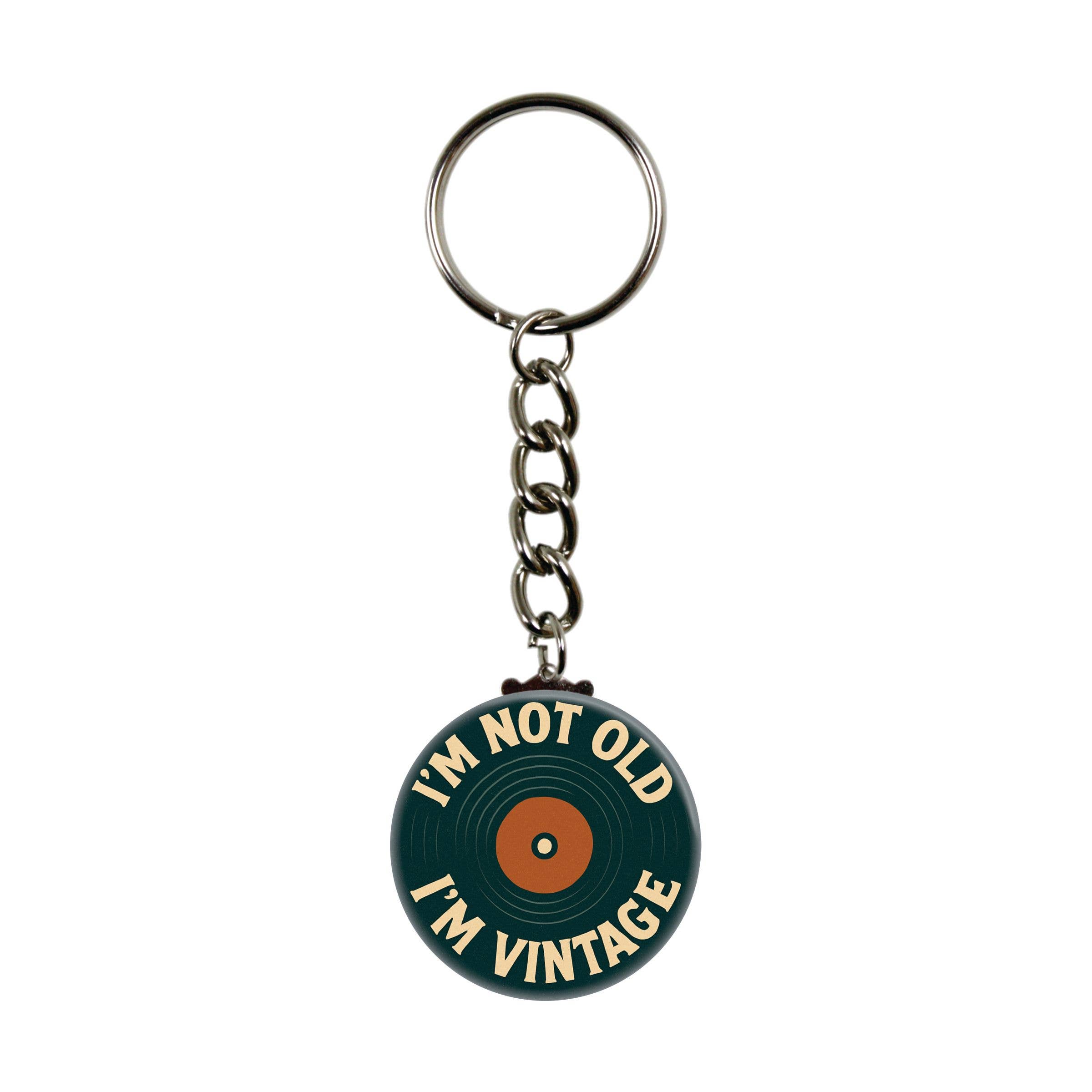 Square Deal Recordings & Supplies - Vente Porte-clés – unisexe - Porte-clés « I'm Not Old I'm Vintage » avec vinyle0