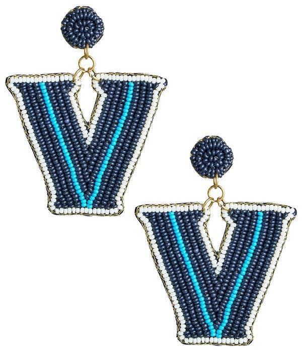 Lisi Lerch - Wholesale Dangle Earrings - "V" for Villanova - Fabric Backed Earrings - WS2
