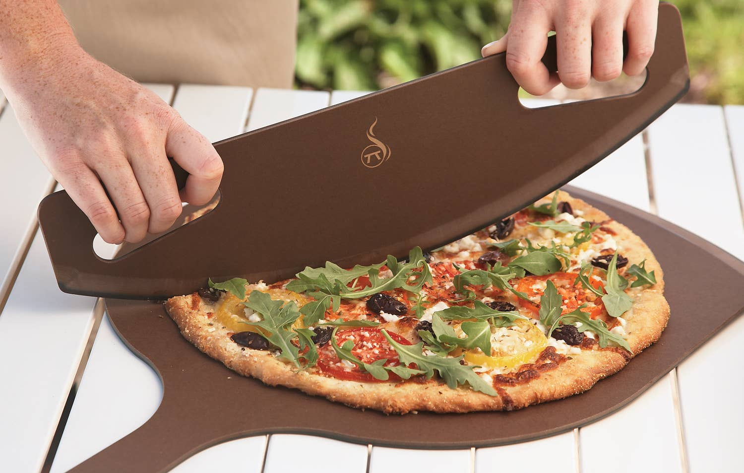Fox Run Brands - Vente Roulettes à pizza - Coupe-pizza Outset, brun foncé, 10 cm x 53 cm1