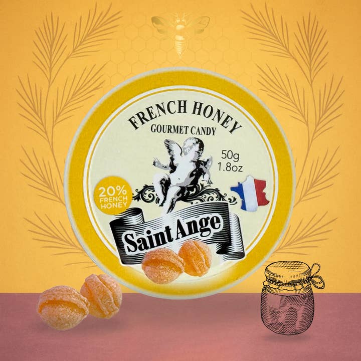 Bonbon USA France - Vente Bonbons durs - Miel Saint Ange - Bonbon Naturel Gourmet Français en Boîte Métallique5