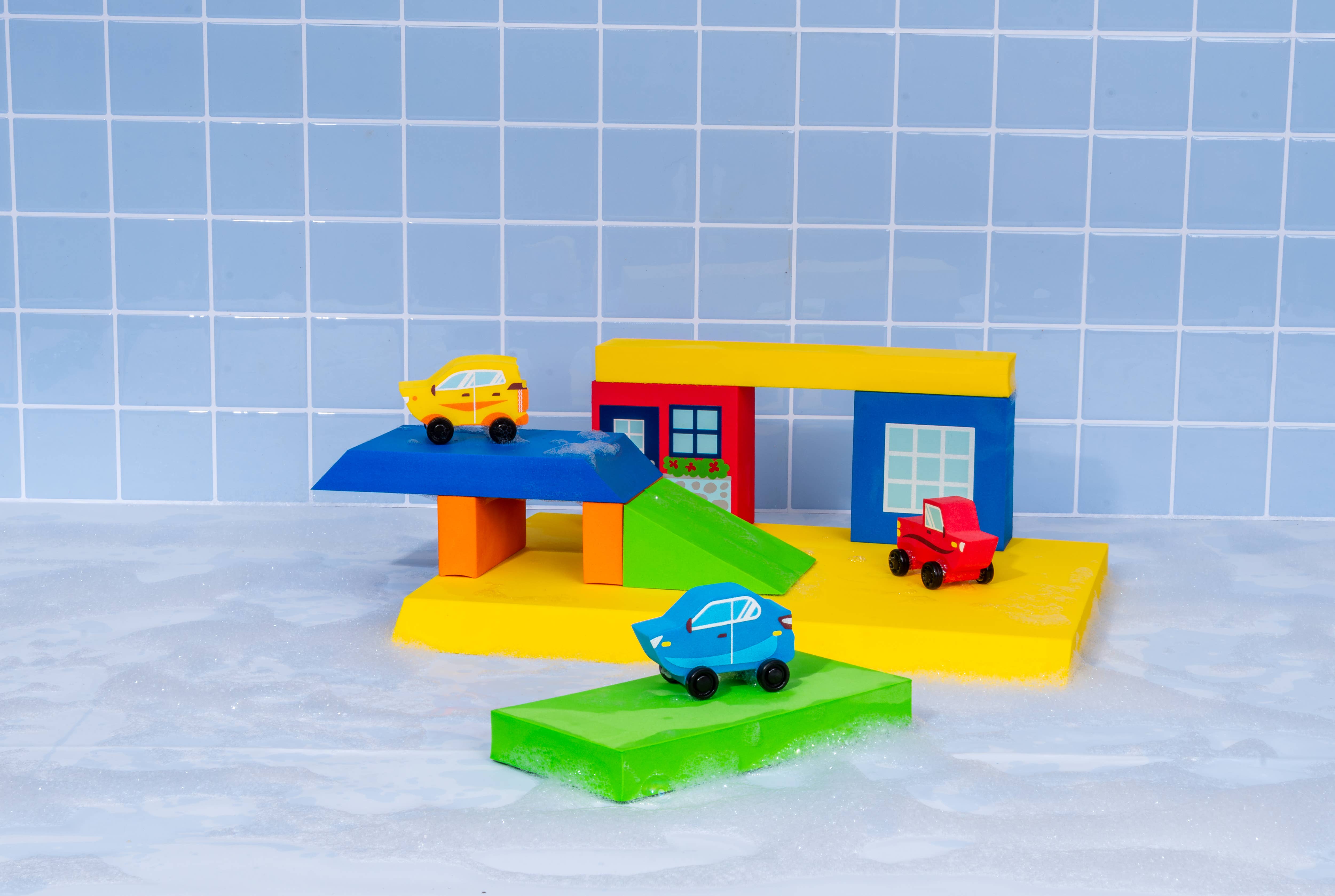 Just Think Toys - Wholesale Building Set - Kids - BathBlocks Floating Cars Set - New!4