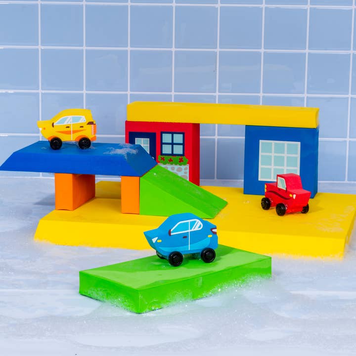 Just Think Toys - Wholesale Building Set - Kids - BathBlocks Floating Cars Set - New!4