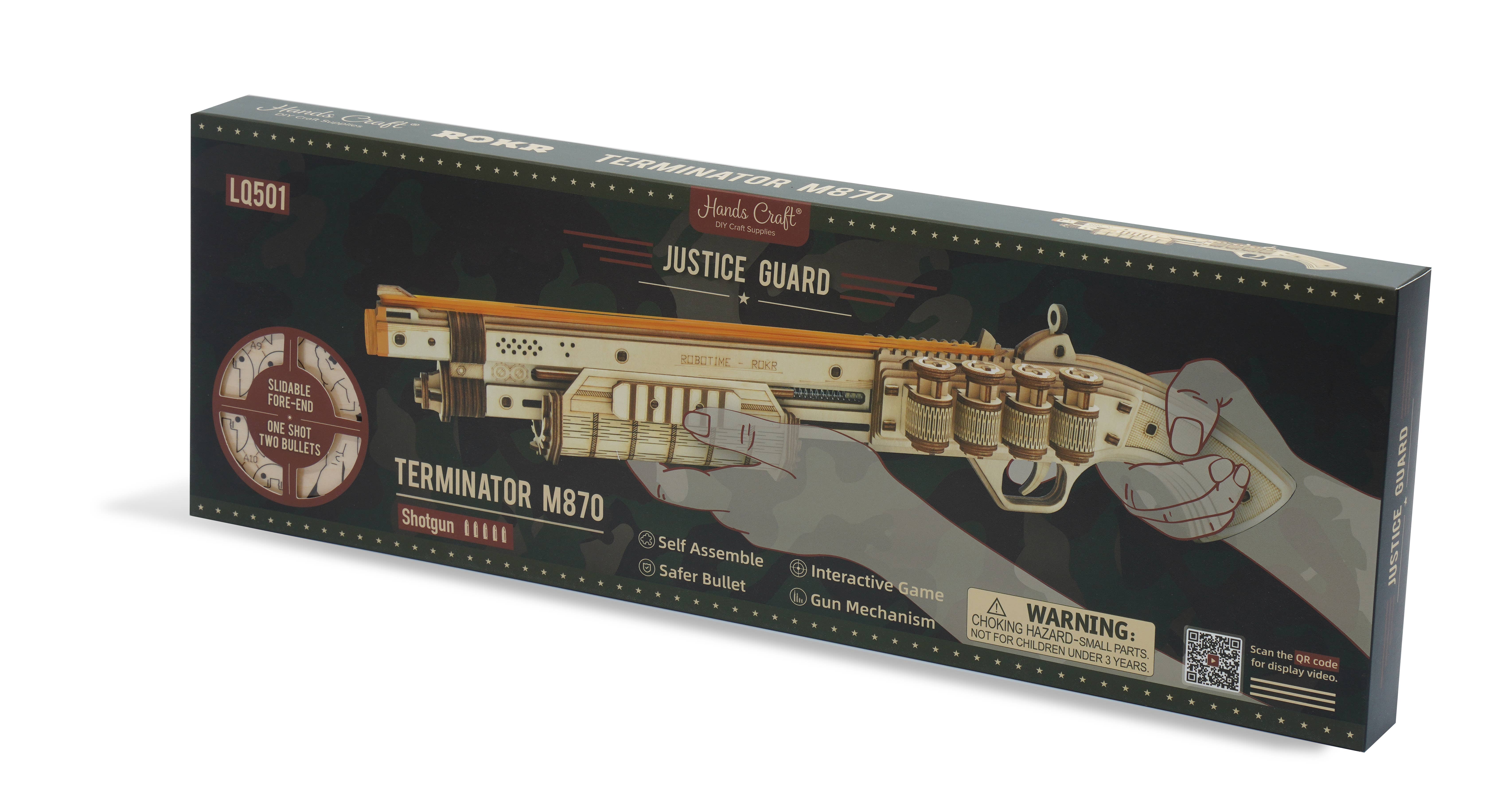 Hands Craft - Wholesale Puzzle - Kids - DIY 3D Puzzle Terminator M870 Rubber Band Gun14