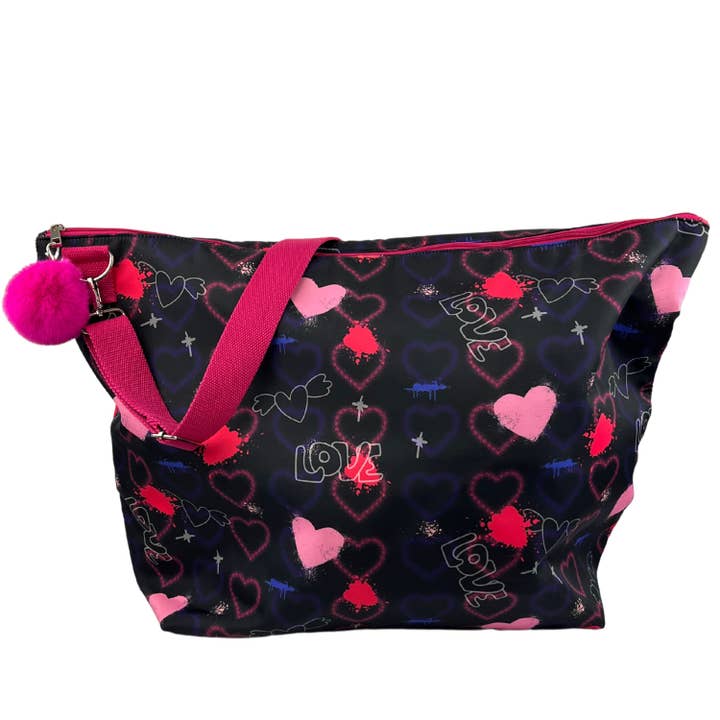 Graffiti Hearts Weekender Bags for wholesale by Julie & Judah