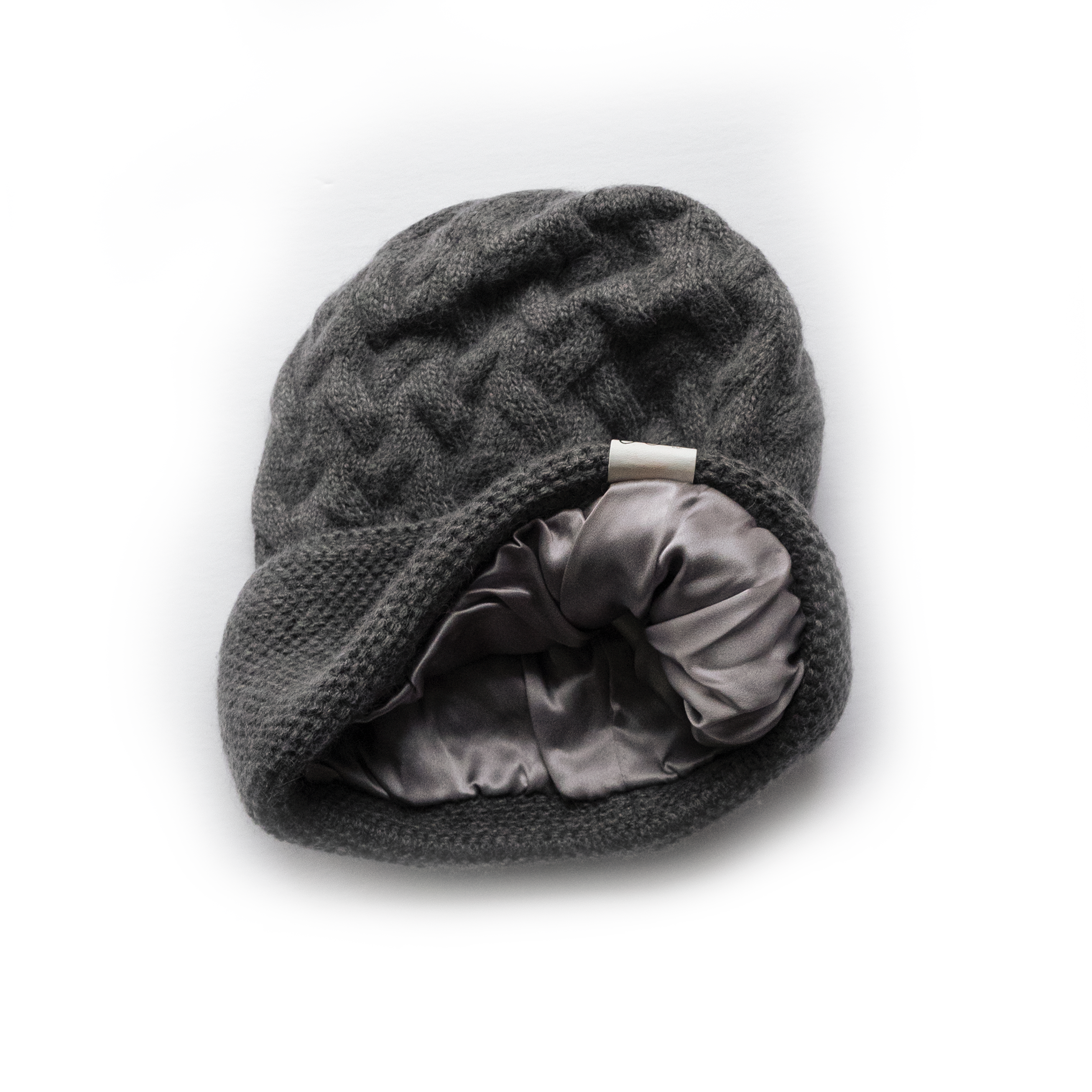 Swurly - Vente Bonnet – femme - Bonnet unisexe à revers doublé de soie Sublime en cachemire6
