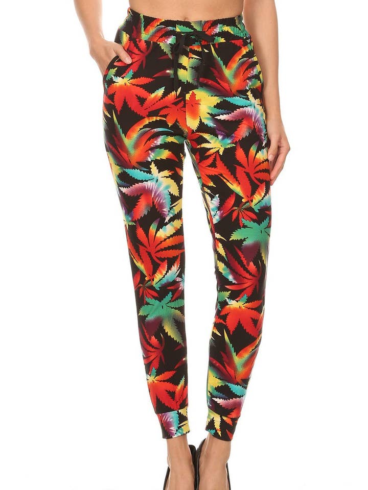 Pantalones deportivos de marihuana Buttery Smooth Rainbow para venta al por mayor de USA Fashion