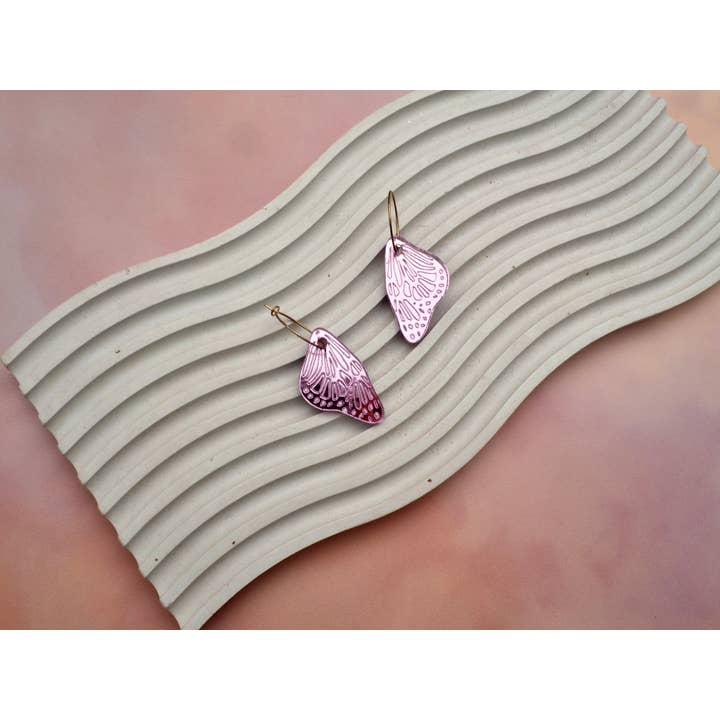 Butterfly Wing acrylic earrings for wholesale by Rosamond Street