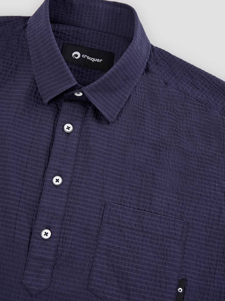 Seersucker polera shirt for wholesale by CROCQUER