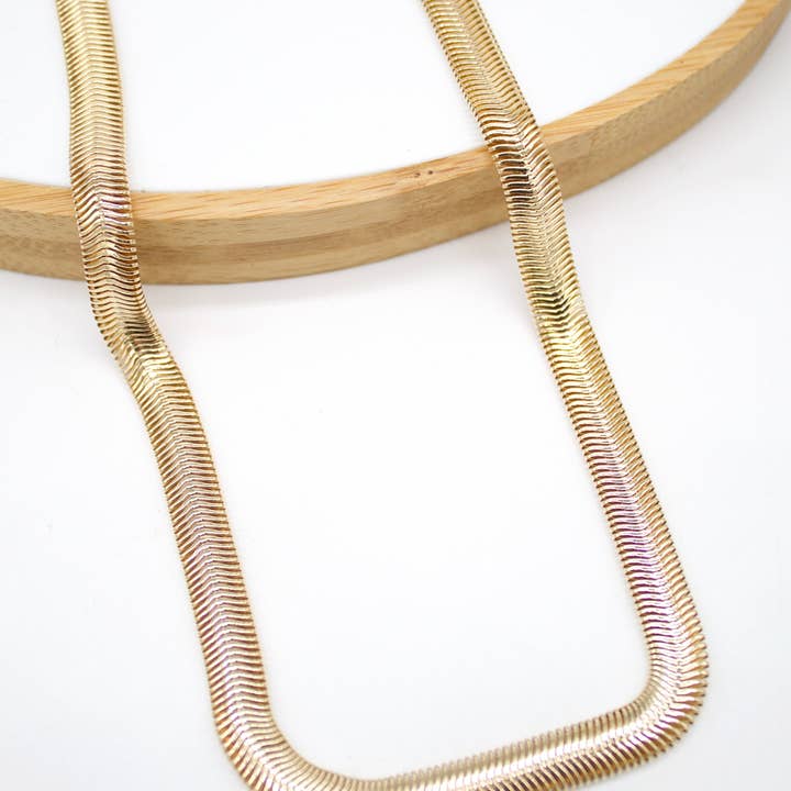 18K guld fylld 8mm Slinky orm kedja (H1) för wholesale av MIA Jewelry