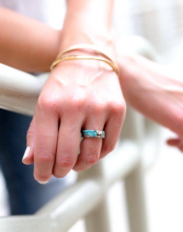 Hipster Row - Wholesale Band/Stacked Ring - Glass Wood Ring7