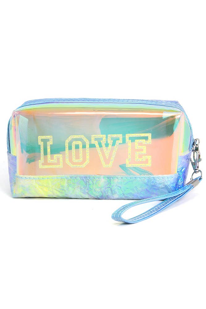 Hana - Wholesale Pouch - Women's - LOVE Holographic Iridescent Wrinkled Pouch0