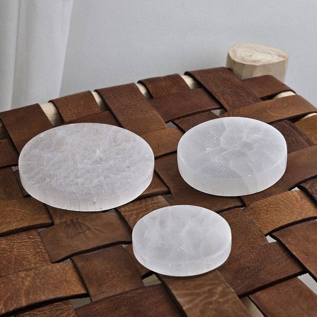 UNDERSUN.STORE - Wholesale Spiritual Stone/Crystal - Selenite Round Plate 10 cm2