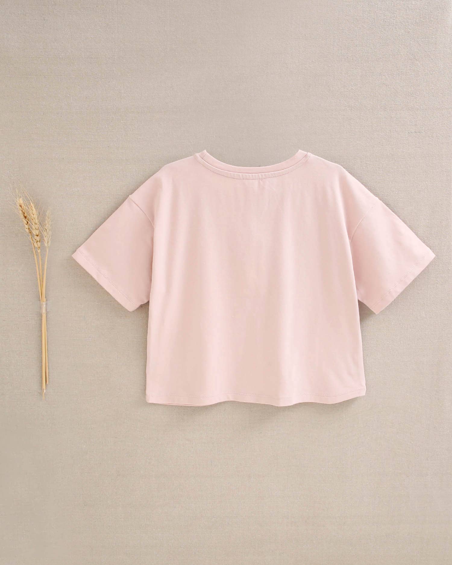 Dadati - Wholesale Screen Printed T-Shirt - Kids - Pale pink girl's t-shirt with unicorn and moon design1